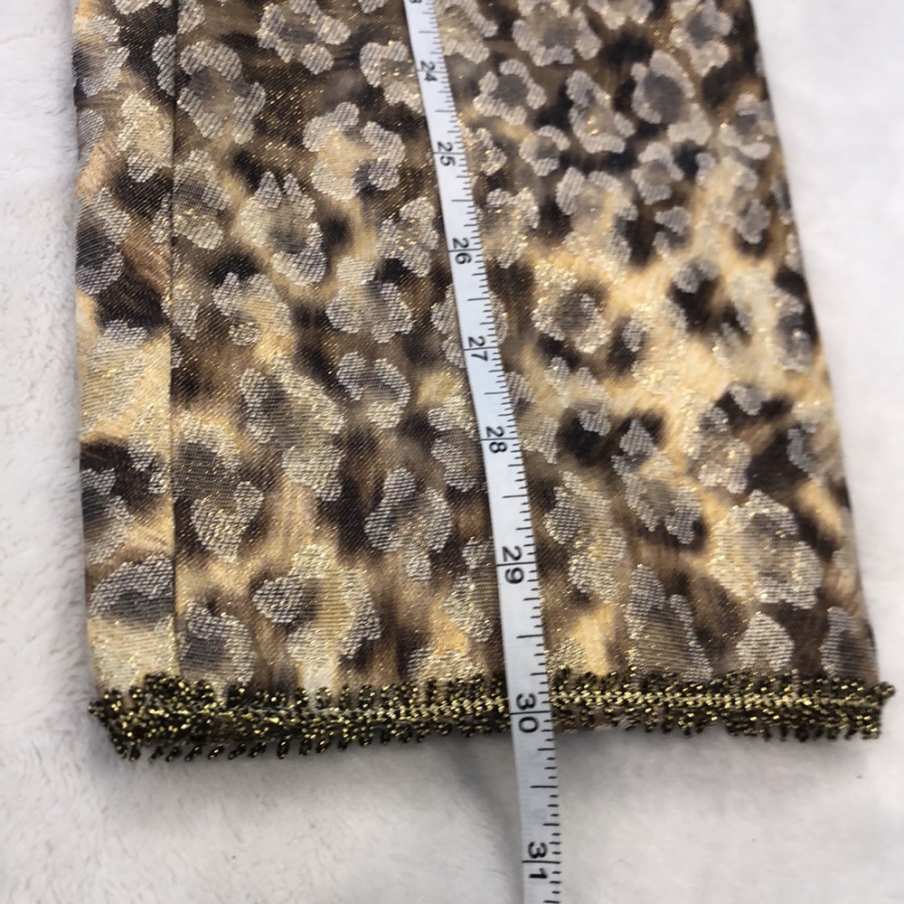 Bergamo Studio Vintage Blazer Gold & Brown ornate floral leopard print SZ 14 - Picture 10 of 12